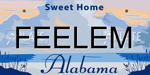 FEELEM Alabama License Plate