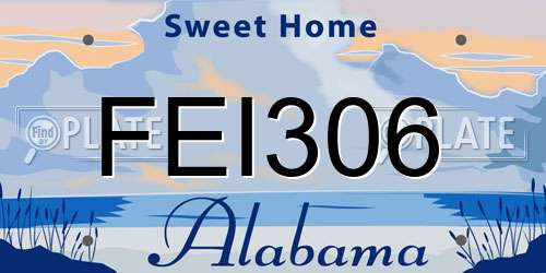 FEI306 Alabama License Plate