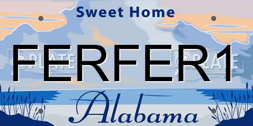 FERFER1 Alabama License Plate