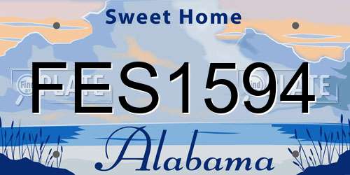 FES1594 Alabama License Plate