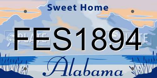 FES1894 Alabama License Plate