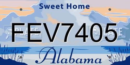 FEV7405 Alabama License Plate