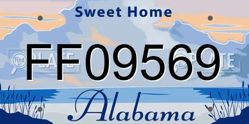 FF09569 Alabama License Plate