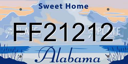 FF21212 Alabama License Plate