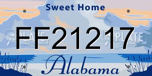 FF21217 Alabama License Plate