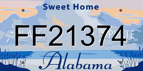 FF21374 Alabama License Plate