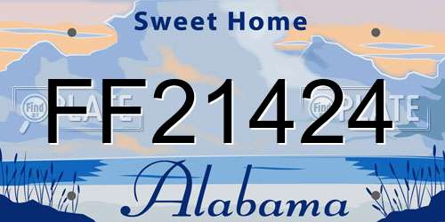 FF21424 Alabama License Plate