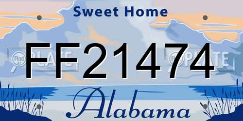 FF21474 Alabama License Plate