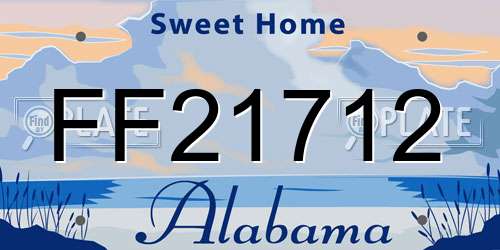 FF21712 Alabama License Plate