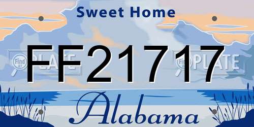 FF21717 Alabama License Plate
