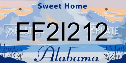 FF2I212 Alabama License Plate