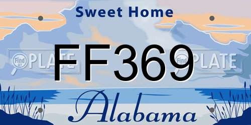 FF369 Alabama License Plate