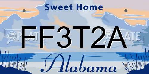 FF3T2A Alabama License Plate