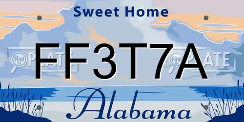 FF3T7A Alabama License Plate
