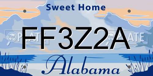 FF3Z2A Alabama License Plate