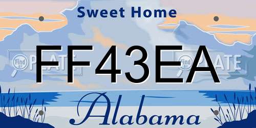 FF43EA Alabama License Plate