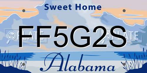 FF5G2S Alabama License Plate