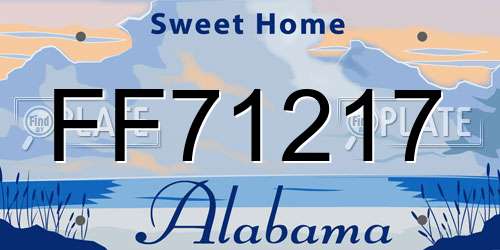 FF71217 Alabama License Plate