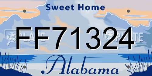 FF71324 Alabama License Plate