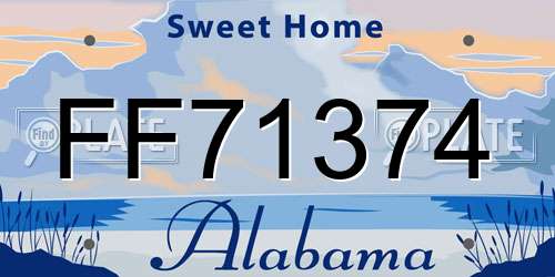 FF71374 Alabama License Plate