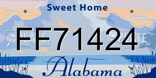 FF71424 Alabama License Plate