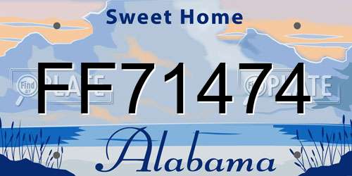 FF71474 Alabama License Plate