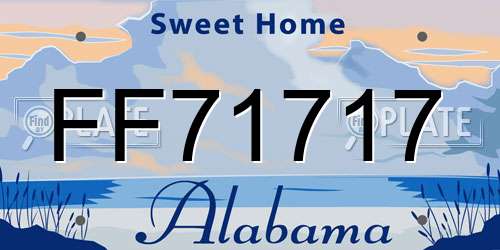 FF71717 Alabama License Plate