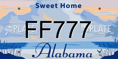 FF777 Alabama License Plate