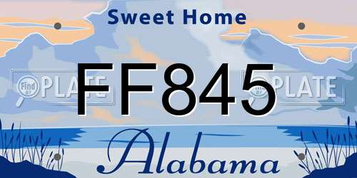 FF845 Alabama License Plate