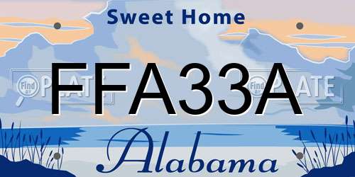 FFA33A Alabama License Plate