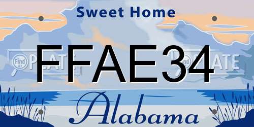 FFAE34 Alabama License Plate