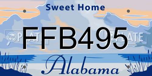 FFB495 Alabama License Plate