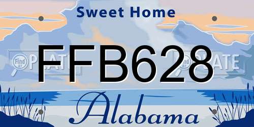 FFB628 Alabama License Plate