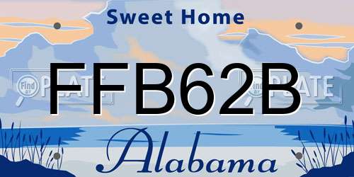 FFB62B Alabama License Plate