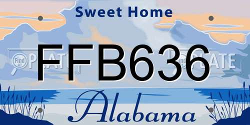 FFB636 Alabama License Plate