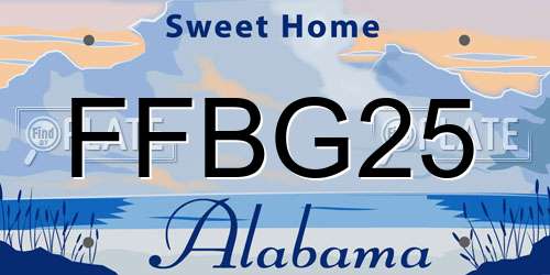 FFBG25 Alabama License Plate