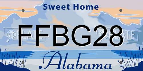 FFBG28 Alabama License Plate
