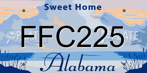 FFC225 Alabama License Plate