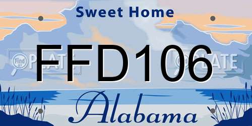 FFD106 Alabama License Plate