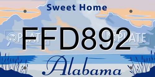 FFD892 Alabama License Plate