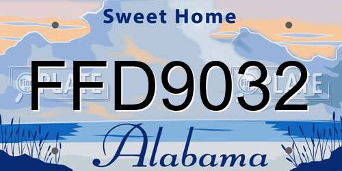 FFD9032 Alabama License Plate