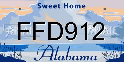 FFD912 Alabama License Plate