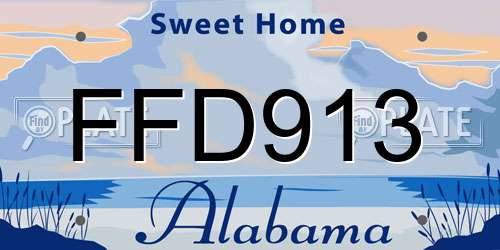FFD913 Alabama License Plate
