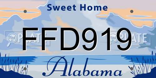 FFD919 Alabama License Plate