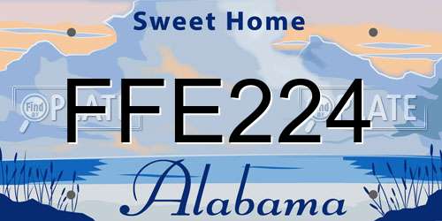 FFE224 Alabama License Plate