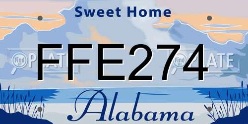 FFE274 Alabama License Plate