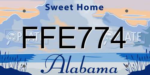 FFE774 Alabama License Plate