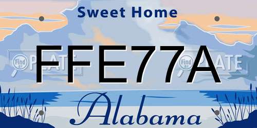 FFE77A Alabama License Plate