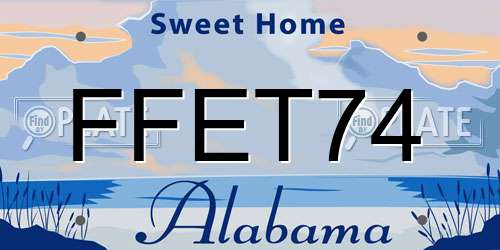 FFET74 Alabama License Plate