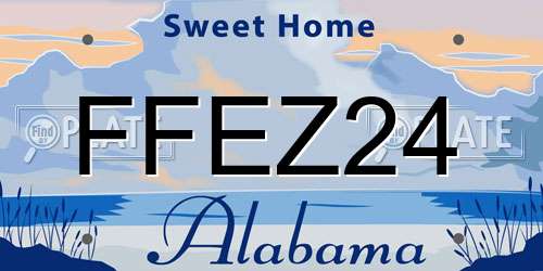 FFEZ24 Alabama License Plate